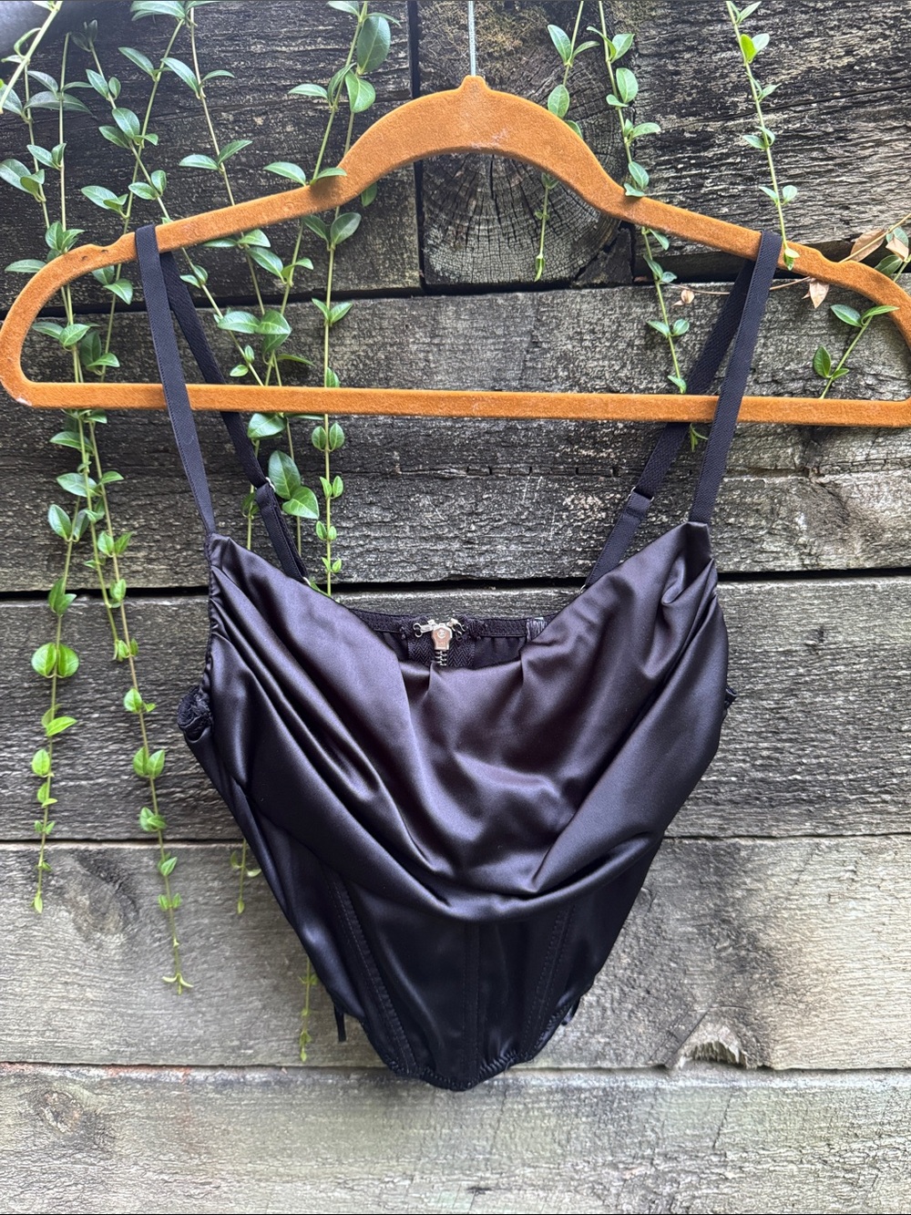 Urban Outfitters Black Satin-Look Draped Crop Top